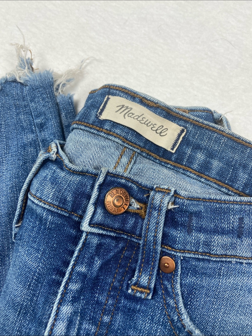 Madewell Lightly Distressed Med Wash High-Rise Women's Skinny Crop Jeans Size 25